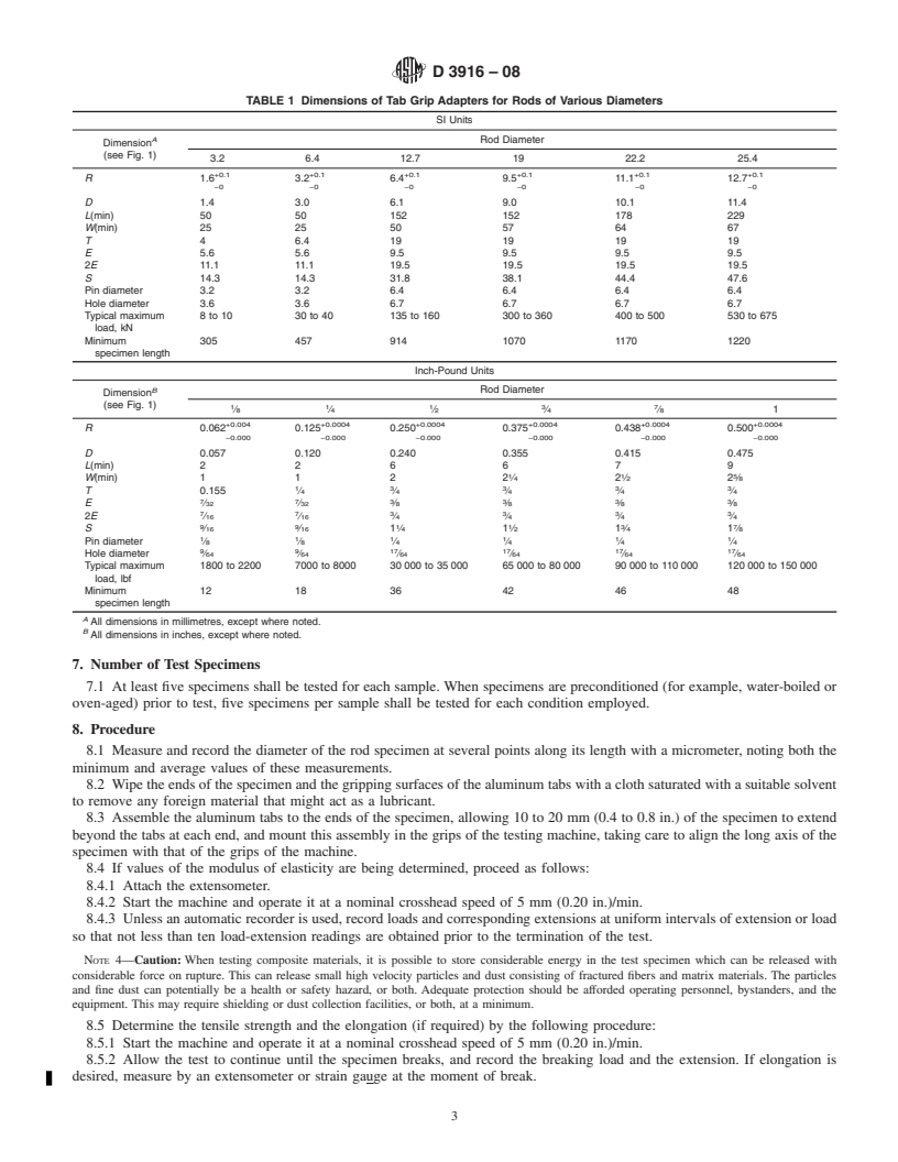 REDLINE ASTM D3916-08 - Standard Test Method for  Tensile Properties of Pultruded Glass-Fiber-Reinforced Plastic Rod