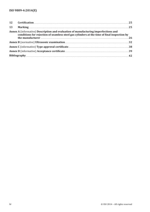 ISO 9809-4:2014 ISO 9809-4:2014 - Gas cylinders -- Refillable seamless steel gas cylinders -- Design, construction and testing - Page 4 preview