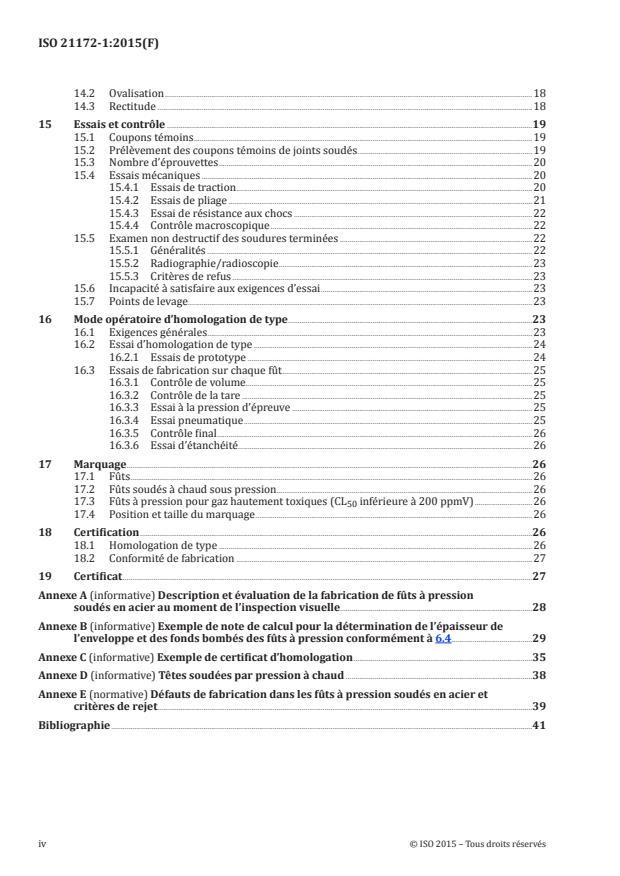 ISO 21172-1:2015 ISO 21172-1:2015 - Bouteilles a gaz -- Futs soudés de capacité inférieure ou égale a 3 000 litres destinés au transport des gaz - Page 4 preview