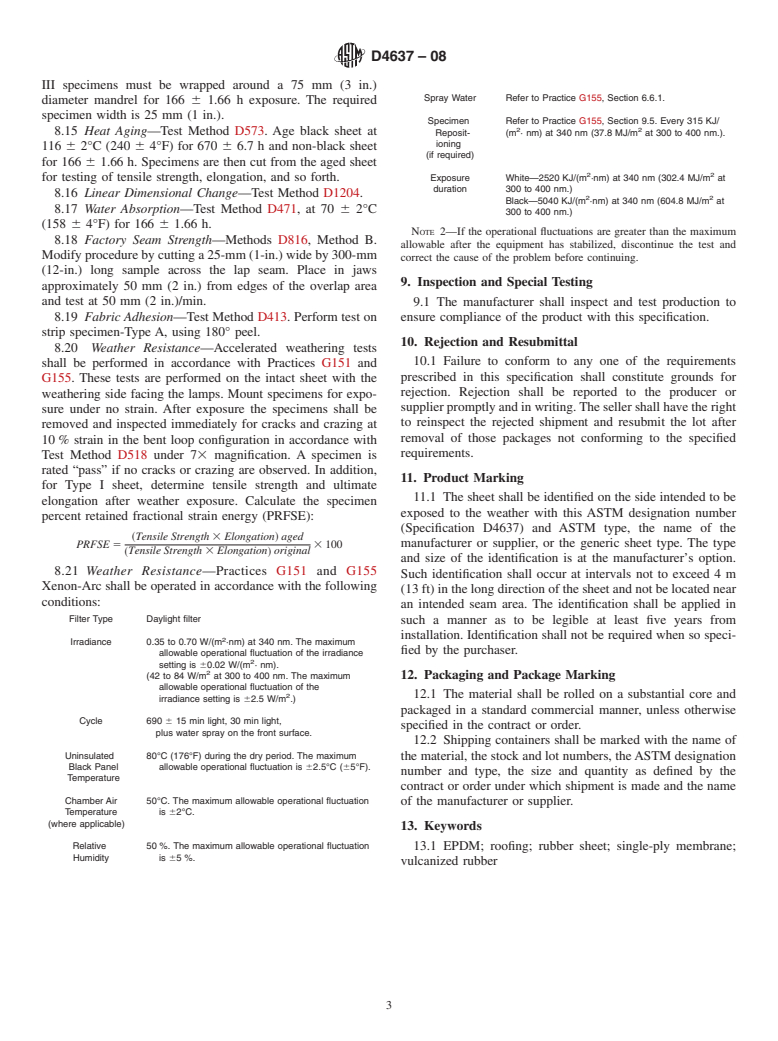 ASTM D4637-08 - Standard Specification for EPDM Sheet Used In Single-Ply Roof Membrane