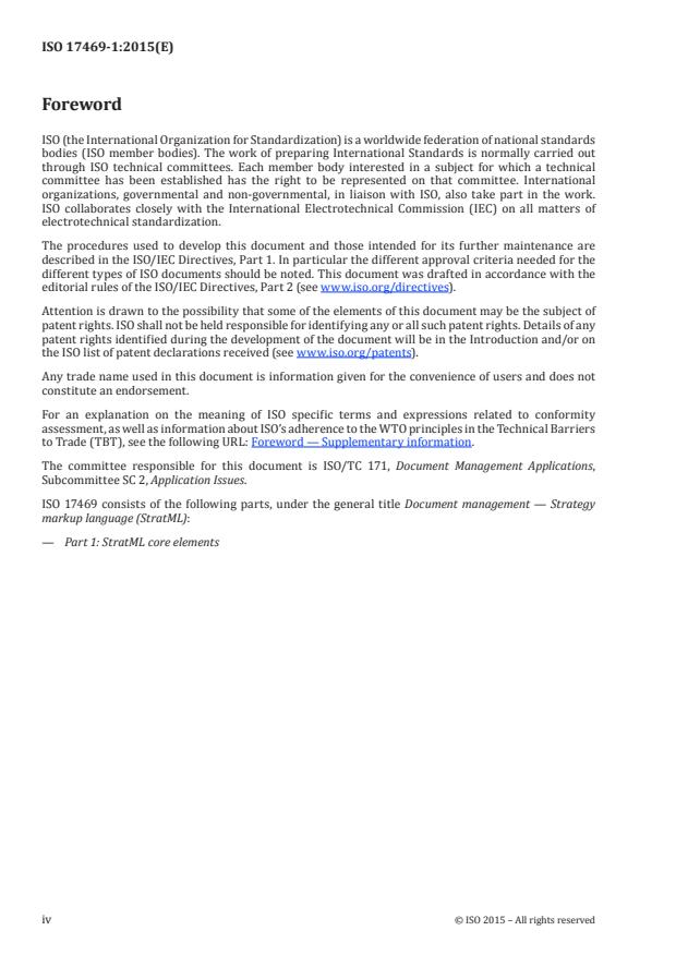 ISO 17469-1:2015 ISO 17469-1:2015 - Document management -- Strategy markup language (StratML) - Page 4 preview