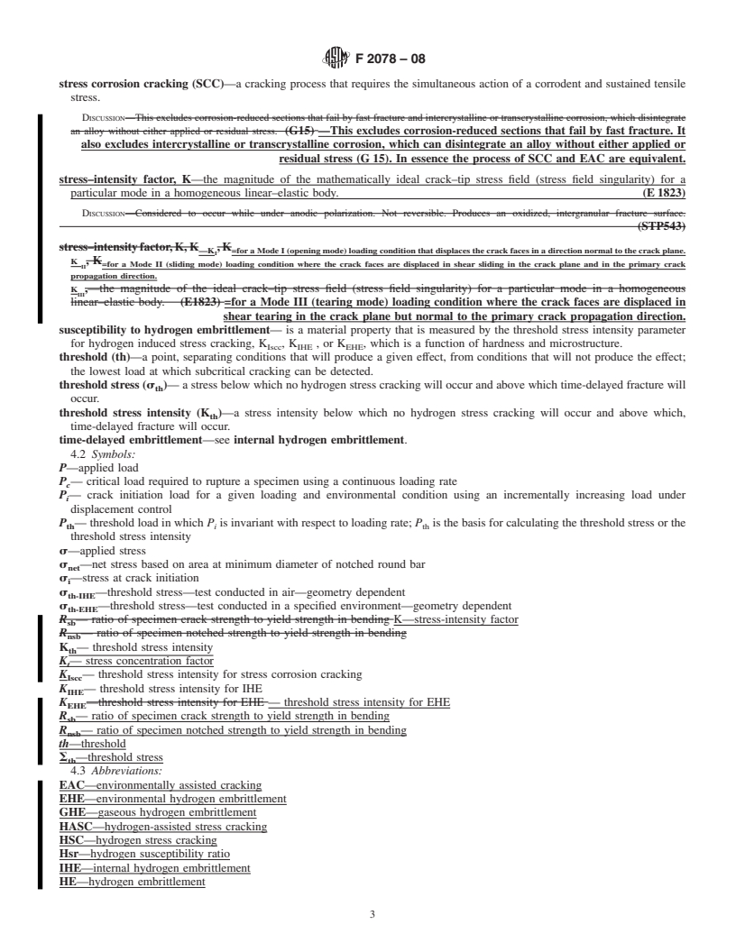 REDLINE ASTM F2078-08 - Standard Terminology Relating to Hydrogen Embrittlement Testing