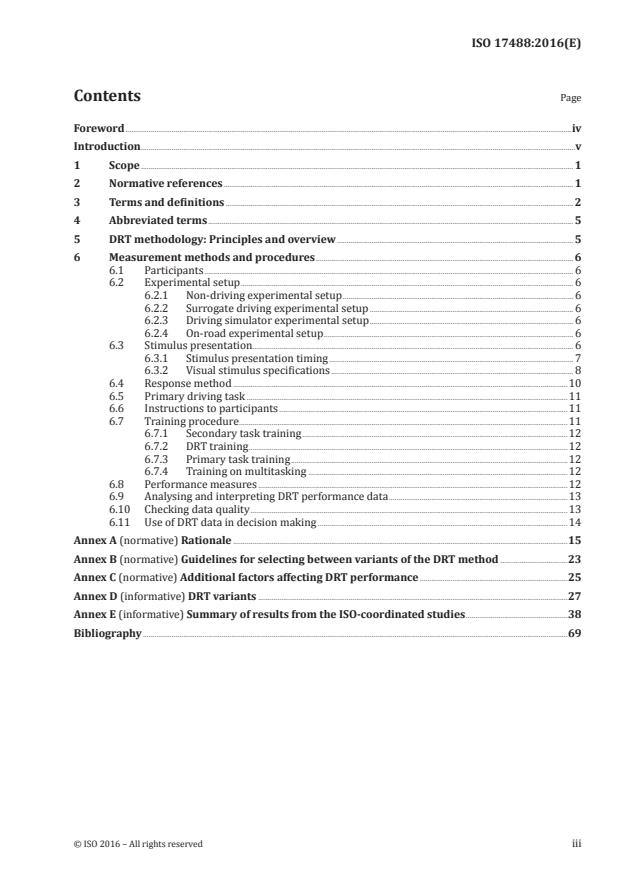 ISO 17488:2016 - Road vehicles -- Transport information and control systems -- Detection-response task (DRT) for assessing attentional effects of cognitive load in driving