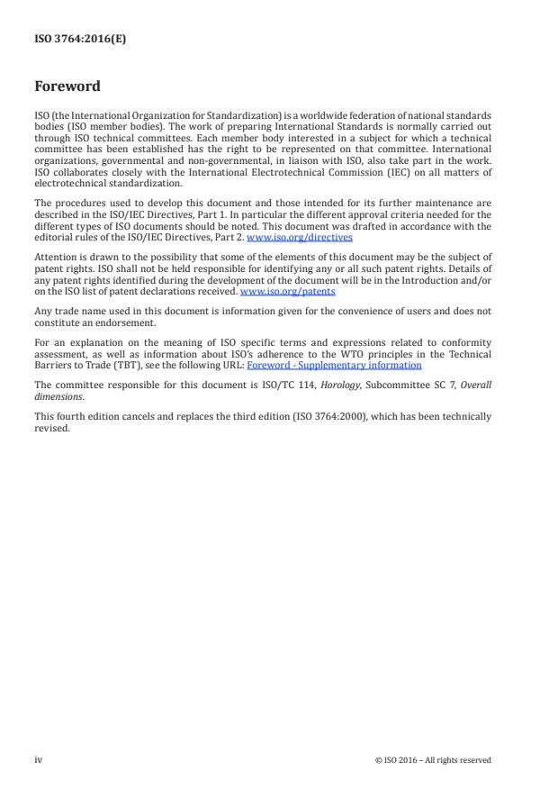 ISO 3764:2016 ISO 3764:2016 - Timekeeping instruments -- Movements -- Types, dimensions and nomenclature - Page 4 preview