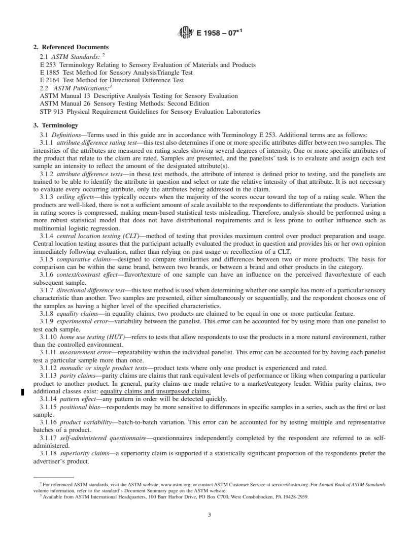 REDLINE ASTM E1958-07e1 - Standard Guide for Sensory Claim Substantiation