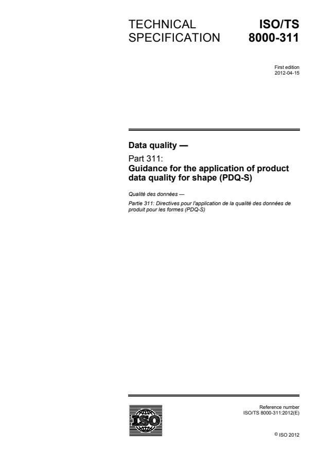 ISO/TS 8000-311:2012 - Data quality