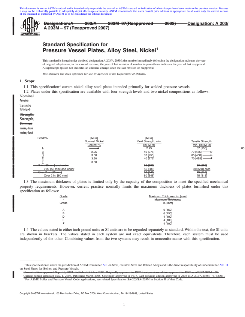 ASTM A203/A203M-97(2007) - Standard Specification For Pressure Vessel ...