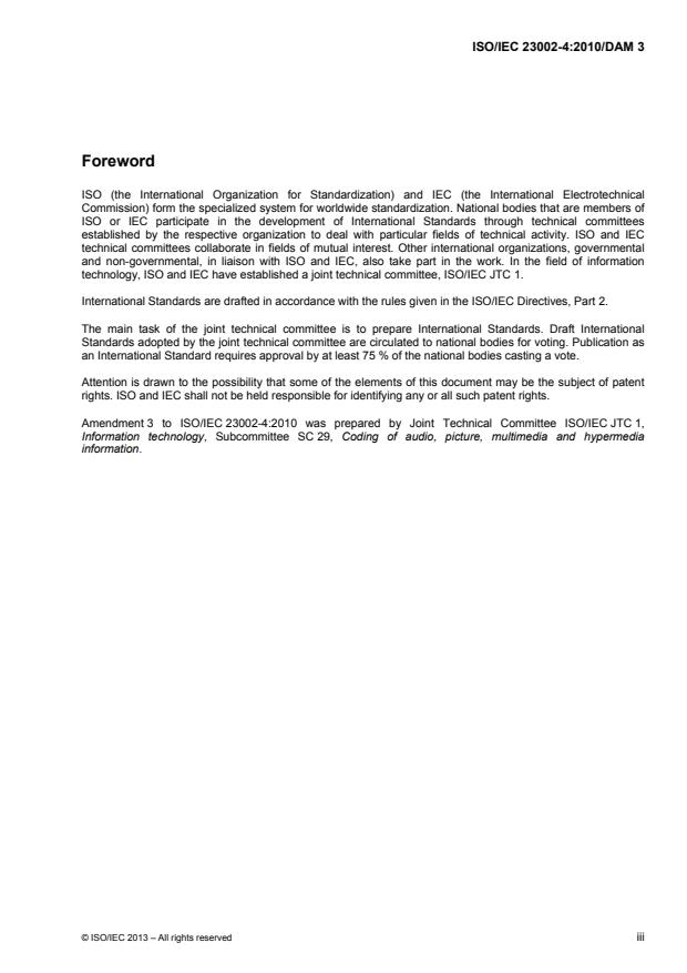 ISO/IEC 23002-4:2010/DAmd 3