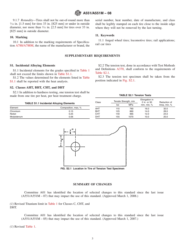 ASTM A551/A551M-08 - Standard Specification for Carbon Steel Tires for ...