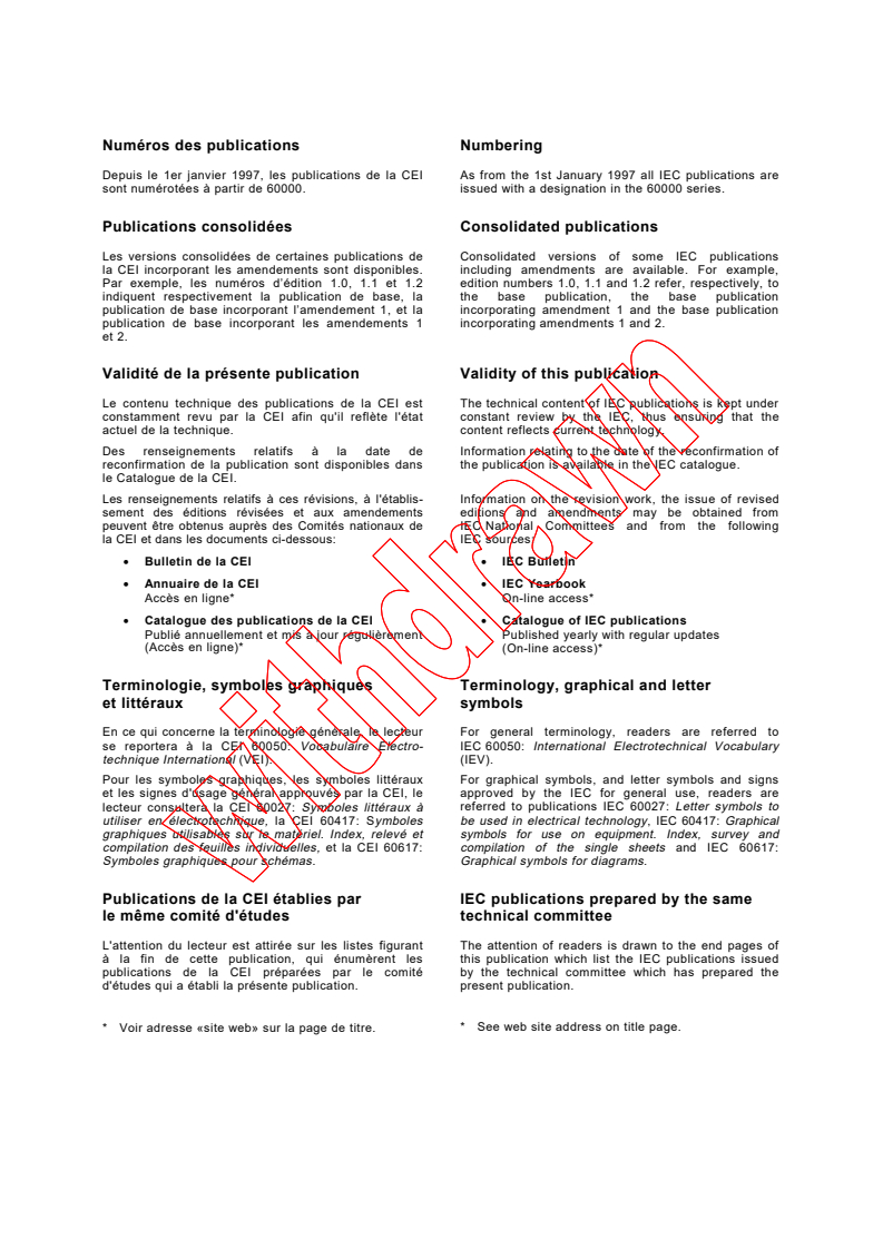 IEC 60871-1:1997 IEC 60871-1:1997 - Shunt capacitors for a.c. power systems having a rated voltage above 1000 V - Part 1: General performance, testing and rating - Safety requirements - Guide for installation and operation
Released:10/17/1997
Isbn:2831840570 - Page 2 preview