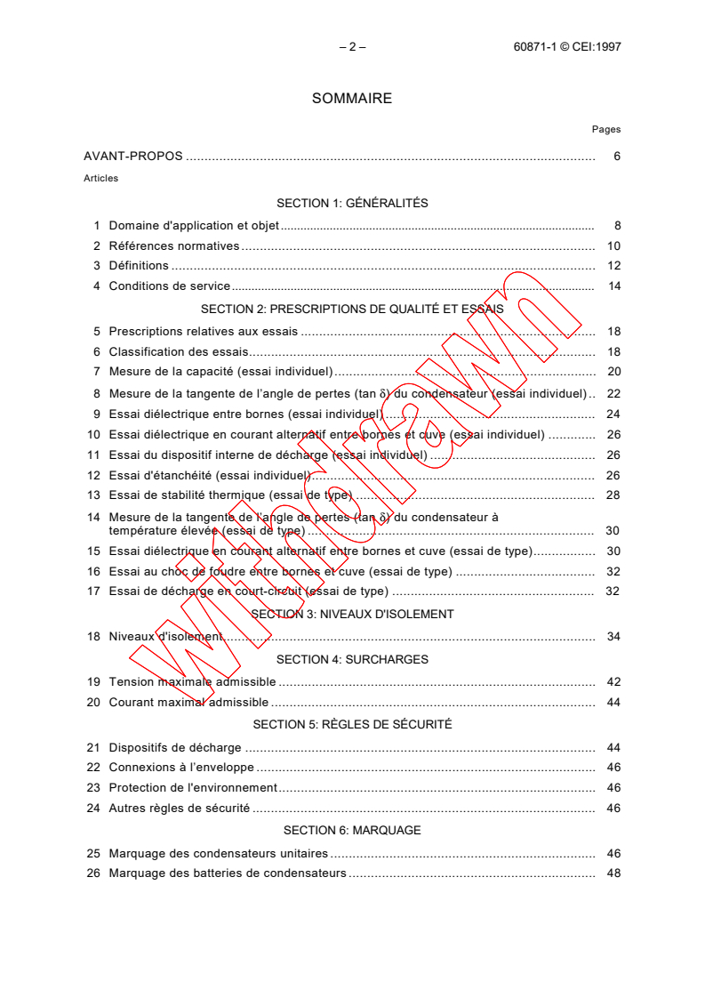 IEC 60871-1:1997 IEC 60871-1:1997 - Shunt capacitors for a.c. power systems having a rated voltage above 1000 V - Part 1: General performance, testing and rating - Safety requirements - Guide for installation and operation
Released:10/17/1997
Isbn:2831840570 - Page 4 preview