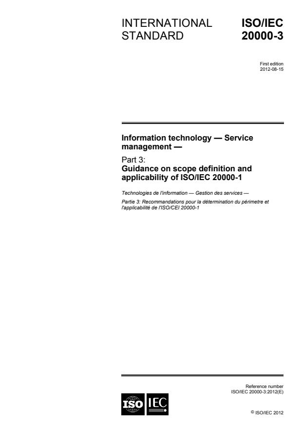 ISO/IEC 20000-3:2012 - Information technology -- Service management