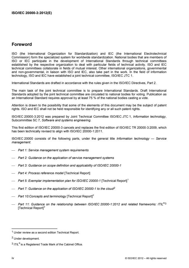 ISO/IEC 20000-3:2012 ISO/IEC 20000-3:2012 - Information technology -- Service management - Page 4 preview
