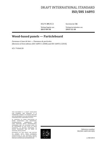 ISO 16893:2016 - Wood-based panels -- Particleboard