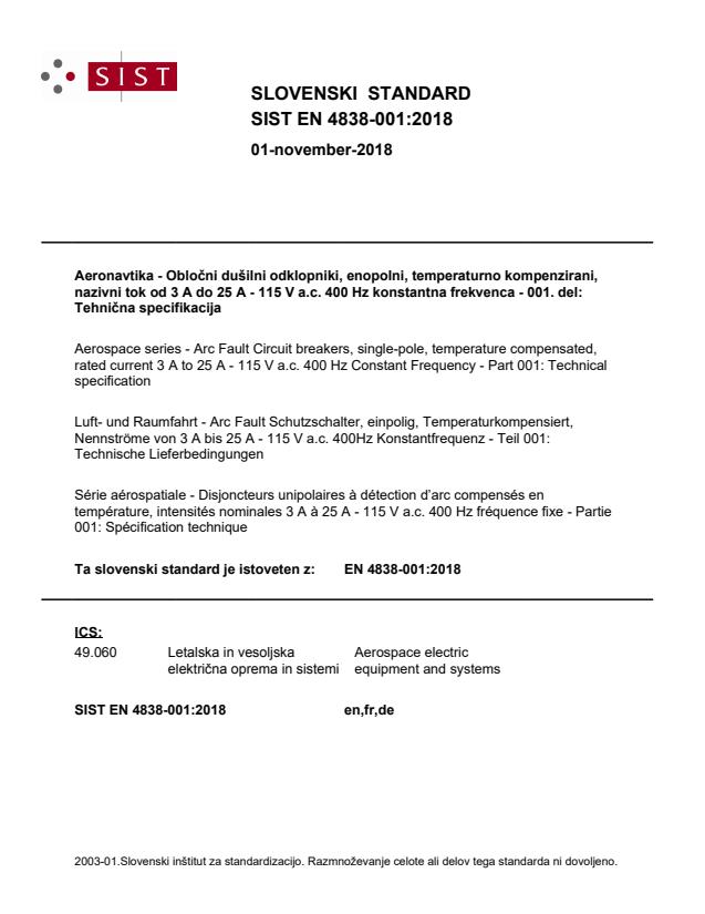 EN 4838-001:2018 EN 4838-001:2018 - Page 1 preview