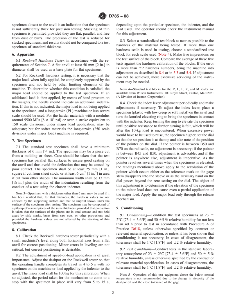 ASTM D785-08 - Standard Test Method for Rockwell Hardness of Plastics and Electrical Insulating Materials