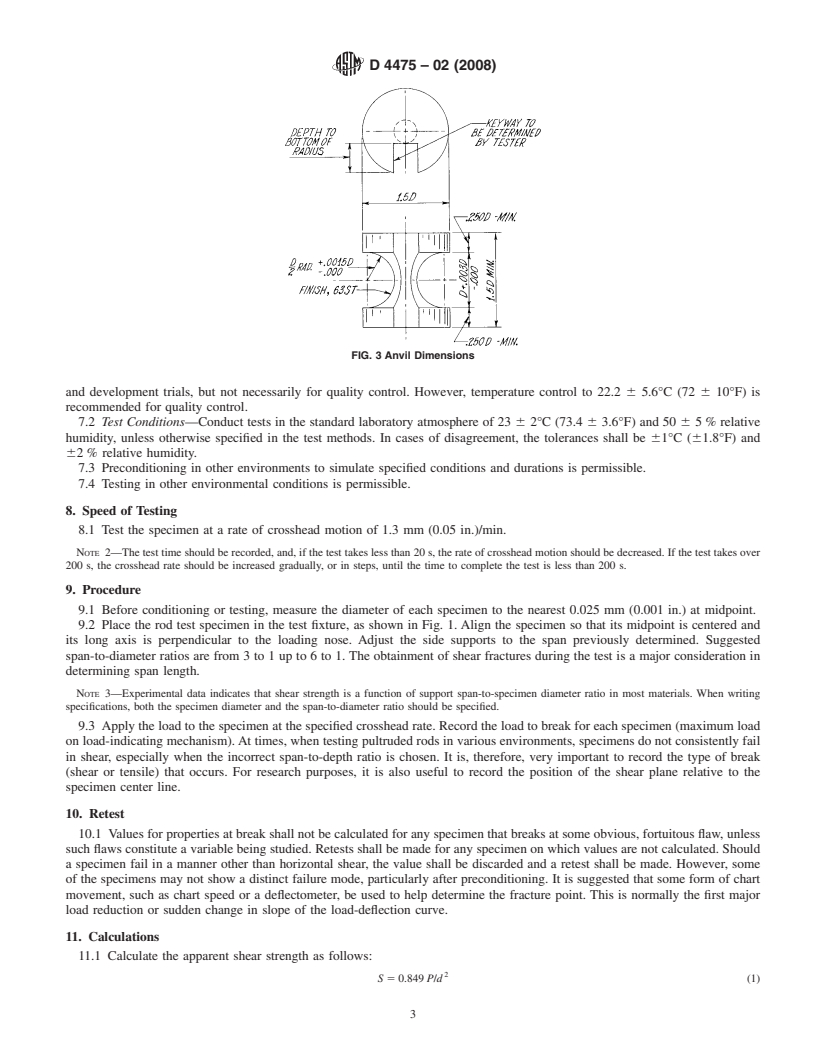 REDLINE ASTM D4475-02(2008) - Standard Test Method for  Apparent Horizontal Shear Strength of Pultruded Reinforced Plastic Rods By the Short-Beam Method