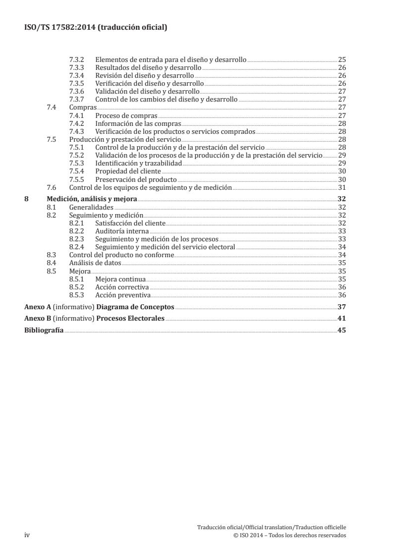 ISO/TS 17582:2014 ISO/TS 17582:2014 - Quality management systems -- Particular requirements for the application of ISO 9001:2008 for electoral organizations at all levels of government - Page 4 preview