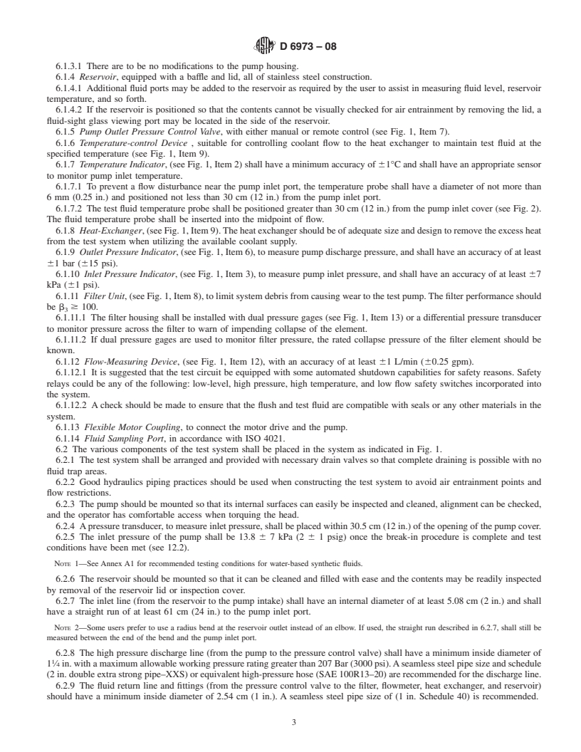 REDLINE ASTM D6973-08 - Standard Test Method for Indicating Wear Characteristics of Petroleum Hydraulic Fluids in a High Pressure Constant Volume Vane Pump