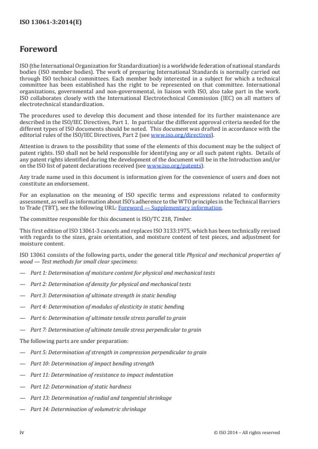 ISO 13061-3:2014 ISO 13061-3:2014 - Physical and mechanical properties of wood -- Test methods for small clear wood specimens - Page 4 preview