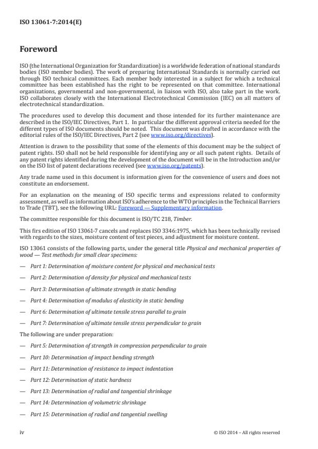 ISO 13061-7:2014 ISO 13061-7:2014 - Physical and mechanical properties of wood -- Test methods for small clear wood specimens - Page 4 preview