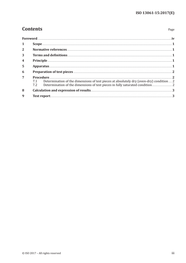 ISO 13061-15:2017 - Physical and mechanical properties of wood — Test methods for small clear wood specimens — Part 15: Determination of radial and tangential swelling
Released:7/18/2017