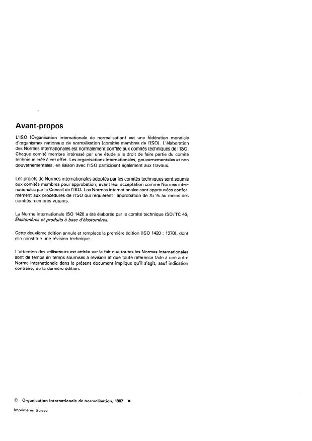 ISO 1420:1987 ISO 1420:1987 - Supports textiles revetus de caoutchouc ou de plastique -- Détermination de la résistance a la pénétration de l'eau - Page 2 preview