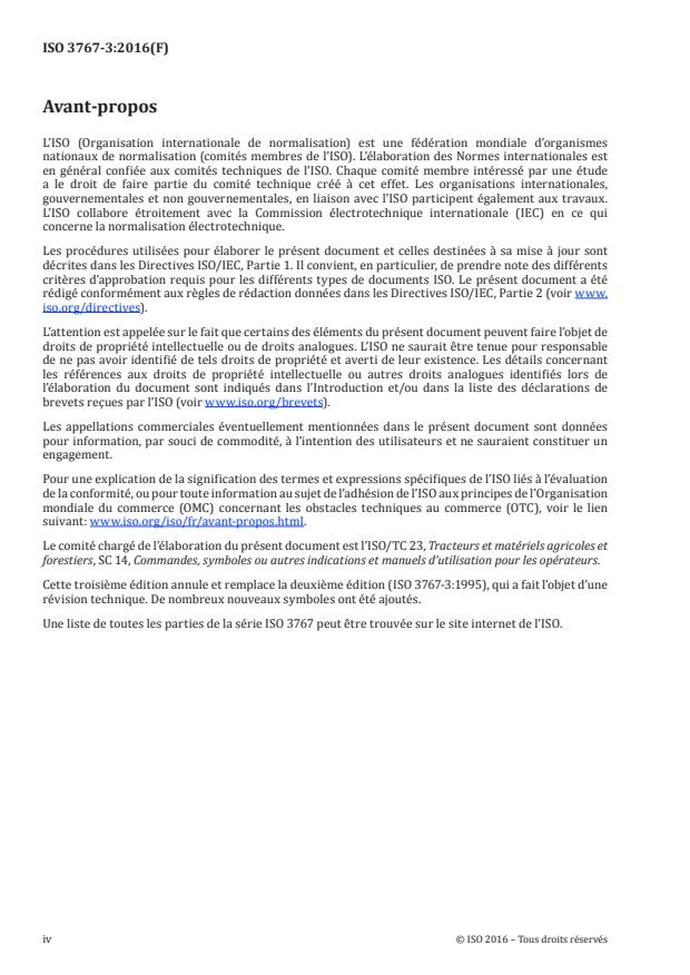 ISO 3767-3:2016 ISO 3767-3:2016 - Tracteurs, matériels agricoles et forestiers, matériel à moteur pour jardins et pelouses -- Symboles pour les commandes de l'opérateur et autres indications - Page 4 preview