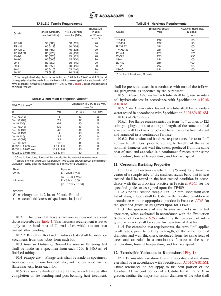 ASTM A803/A803M-08 - Standard Specification for  Welded Ferritic Stainless Steel Feedwater Heater Tubes