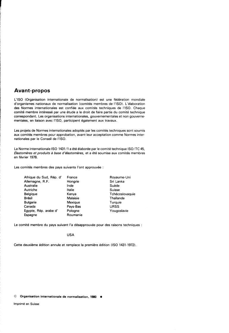 ISO 1431-1:1980 ISO 1431-1:1980 - Rubber vulcanized — Resistance to ozone cracking — Part 1: Static strain test
Released:9/1/1980 - Page 2 preview
