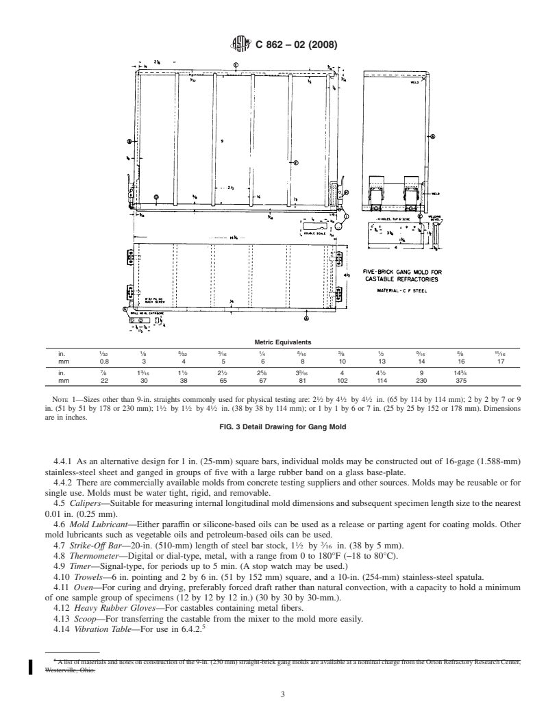 REDLINE ASTM C862-02(2008) - Standard Practice for  Preparing Refractory Concrete Specimens by Casting