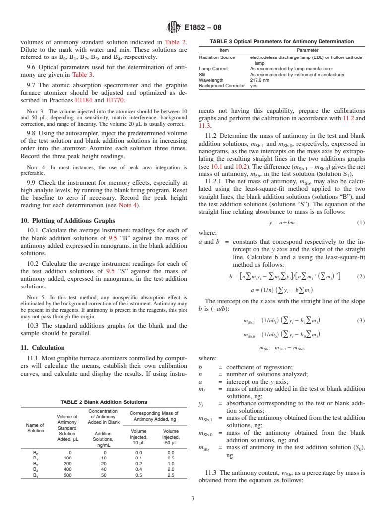 ASTM E1852-08 - Standard Test Method for  Determination of Low Levels of Antimony in Carbon and Low-Alloy Steel   by Graphite Furnace Atomic Absorption Spectrometry