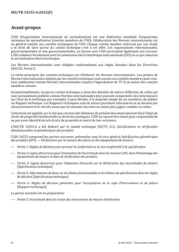 ISO/TR 14253-6:2012 ISO/TR 14253-6:2012 - Spécification géométrique des produits (GPS) -- Vérification par la mesure des pieces et des équipements de mesure - Page 4 preview