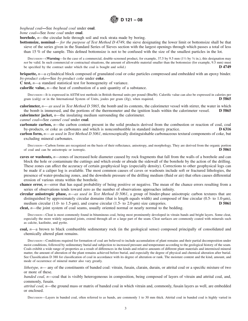 REDLINE ASTM D121-08 - Standard Terminology of Coal and Coke