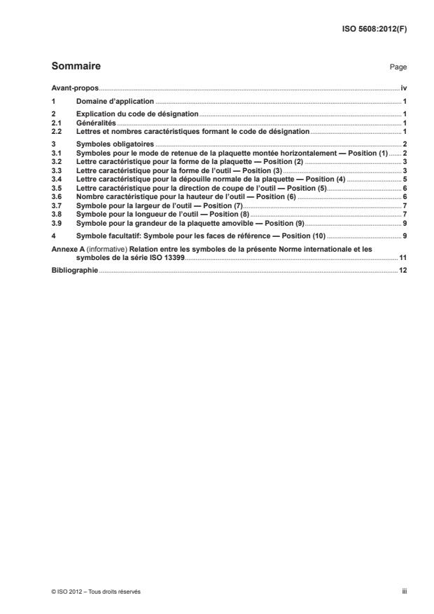 ISO 5608:2012 - Porte-plaquette de tournage et de copiage et cartouches pour plaquettes amovibles -- Désignation