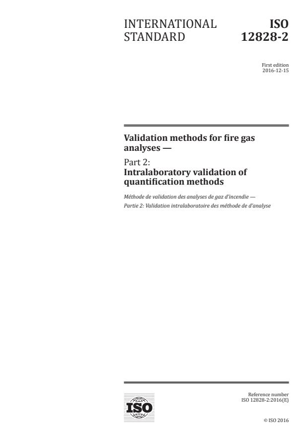 ISO 12828-2:2016 - Validation method for fire gas analysis