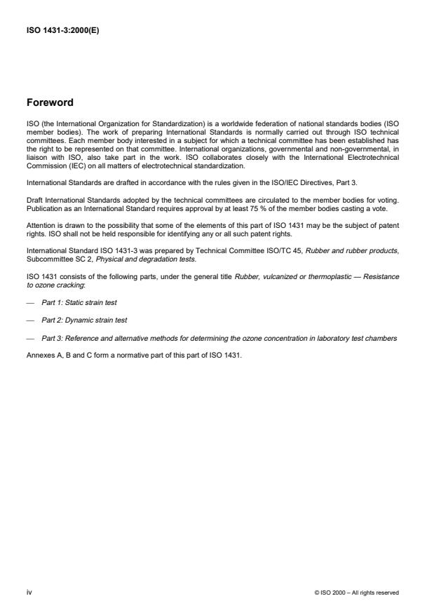 ISO 1431-3:2000 ISO 1431-3:2000 - Rubber, vulcanized or thermoplastic -- Resistance to ozone cracking - Page 4 preview