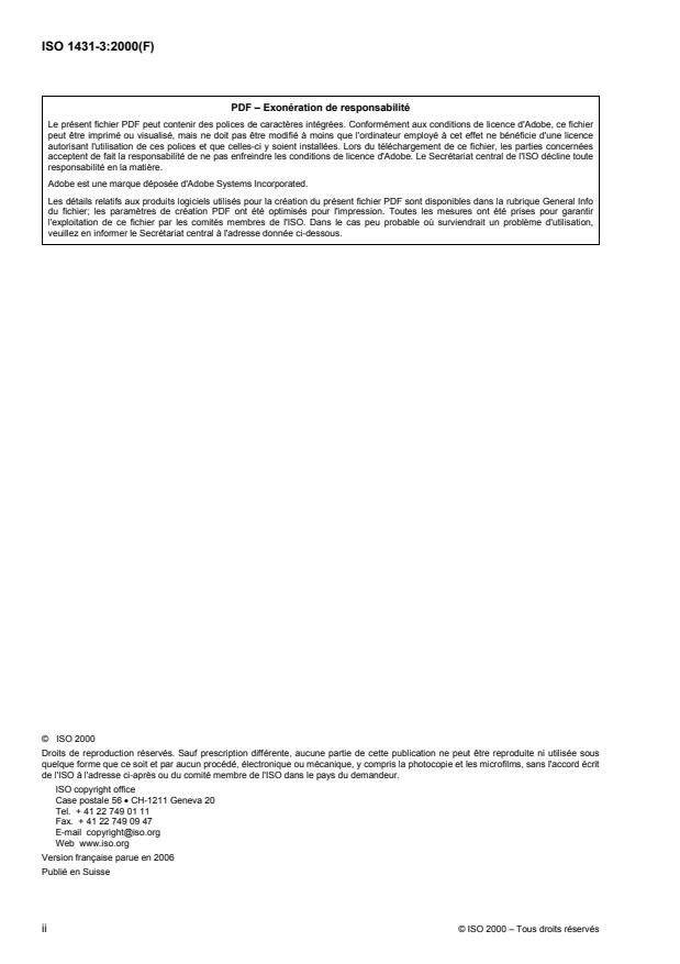 ISO 1431-3:2000 ISO 1431-3:2000 - Caoutchouc vulcanisé ou thermoplastique -- Résistance au craquelage par l'ozone - Page 2 preview