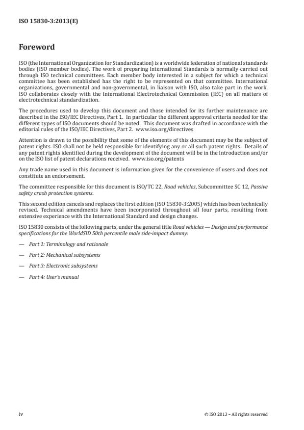 ISO 15830-3:2013 ISO 15830-3:2013 - Road vehicles -- Design and performance specifications for the WorldSID 50th percentile male side-impact dummy - Page 4 preview