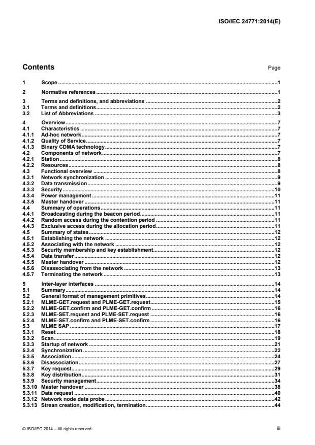 ISO/IEC 24771:2014 - Information technology -- Telecommunications and information exchange between systems -- MAC/PHY standard for ad hoc wireless network to support QoS in an industrial work environment