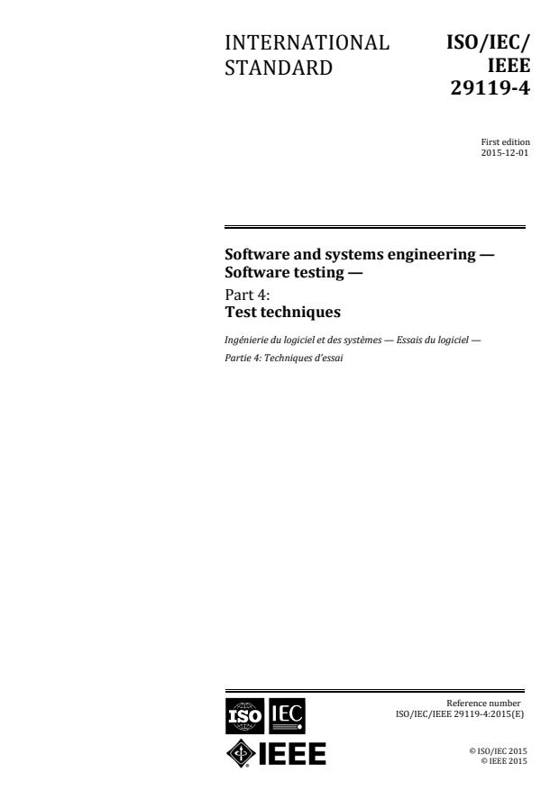 ISO/IEC/IEEE 29119-4:2015 - Software and systems engineering -- Software testing