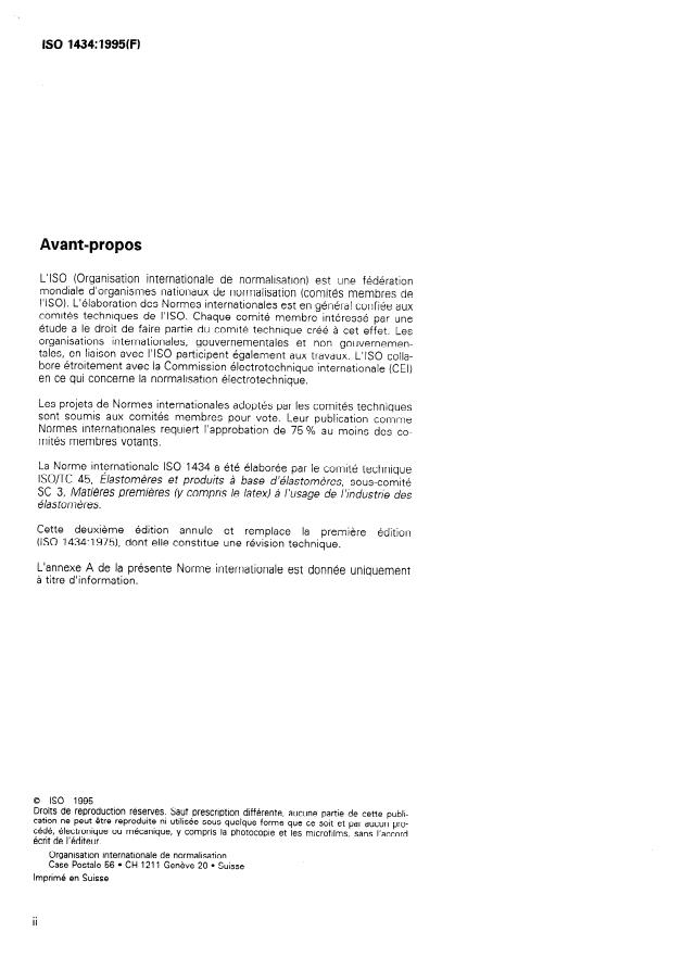 ISO 1434:1995 ISO 1434:1995 - Caoutchouc naturel en balles -- Quantité d'enduit -- Détermination - Page 2 preview