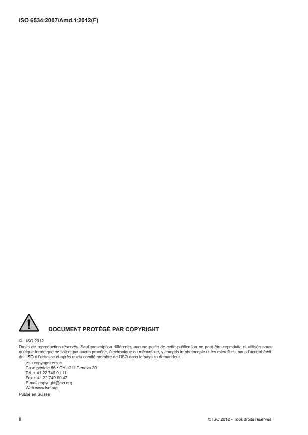 ISO 6534:2007/Amd 1:2012 ISO 6534:2007/Amd 1:2012 - Page 2 preview