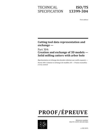 ISO/TS 13399-304:2016 - Cutting tool data representation and exchange