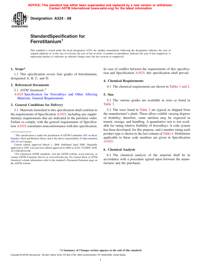 ASTM A324-08 - Standard Specification for Ferrotitanium