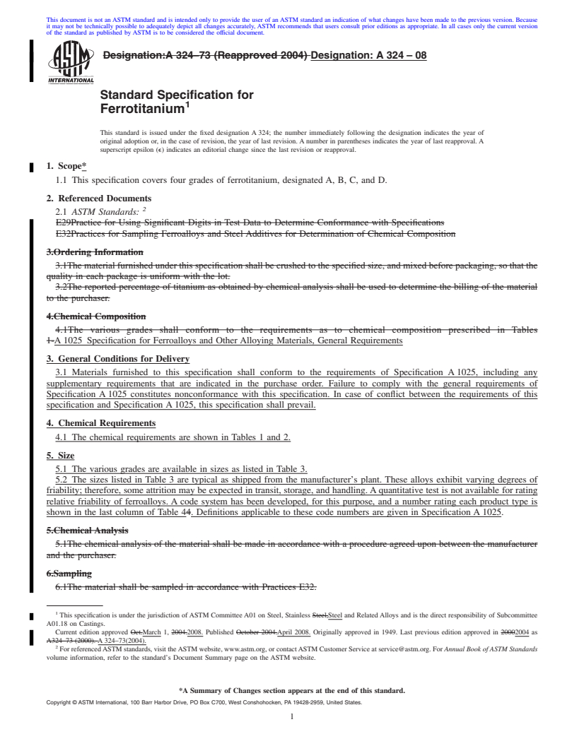 REDLINE ASTM A324-08 - Standard Specification for Ferrotitanium