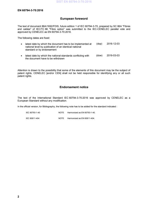 SIST EN 60794-3-70:2016 SIST EN 60794-3-70:2016 - BARVE - Page 4 preview