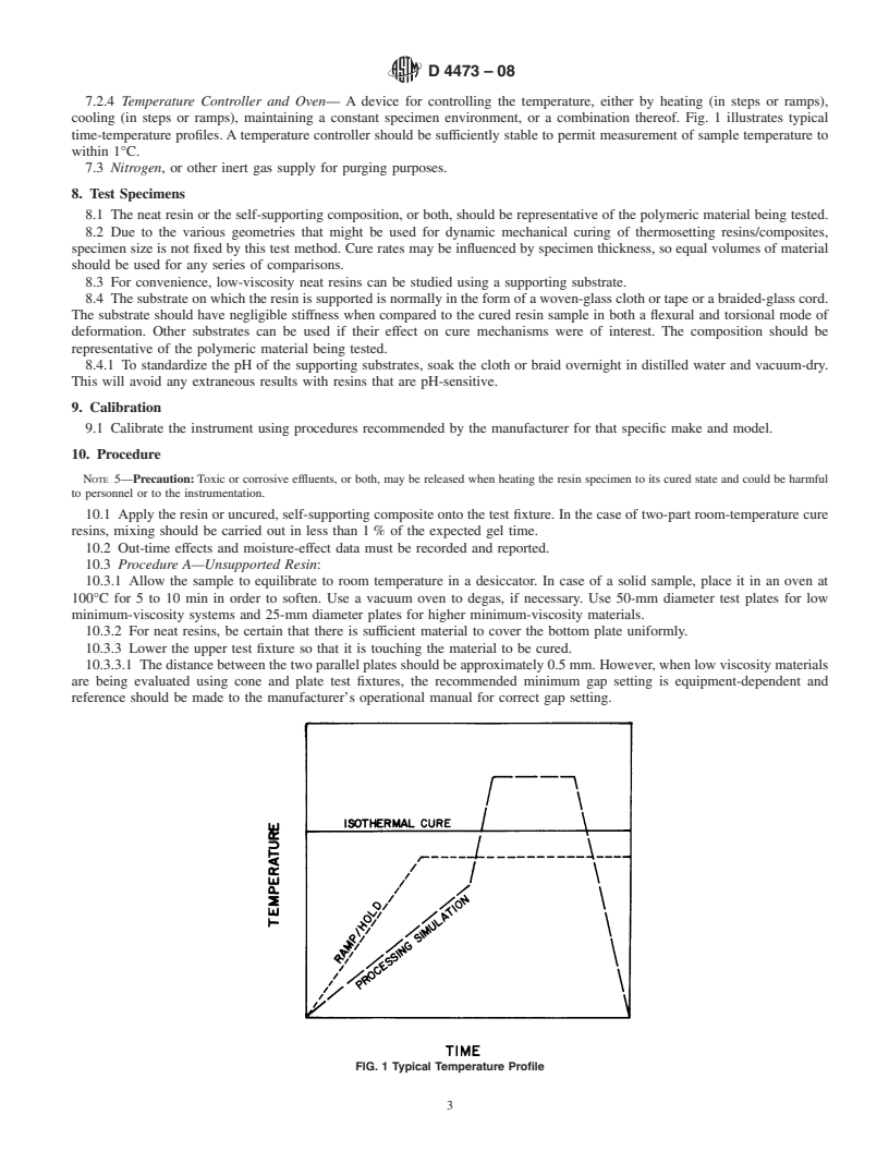 REDLINE ASTM D4473-08 - Standard Test Method for Plastics: Dynamic Mechanical Properties: Cure Behavior