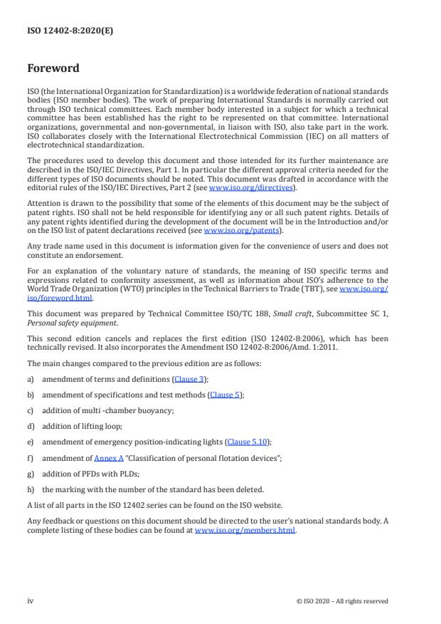 ISO 12402-8:2020 ISO 12402-8:2020 - Personal flotation devices - Page 4 preview