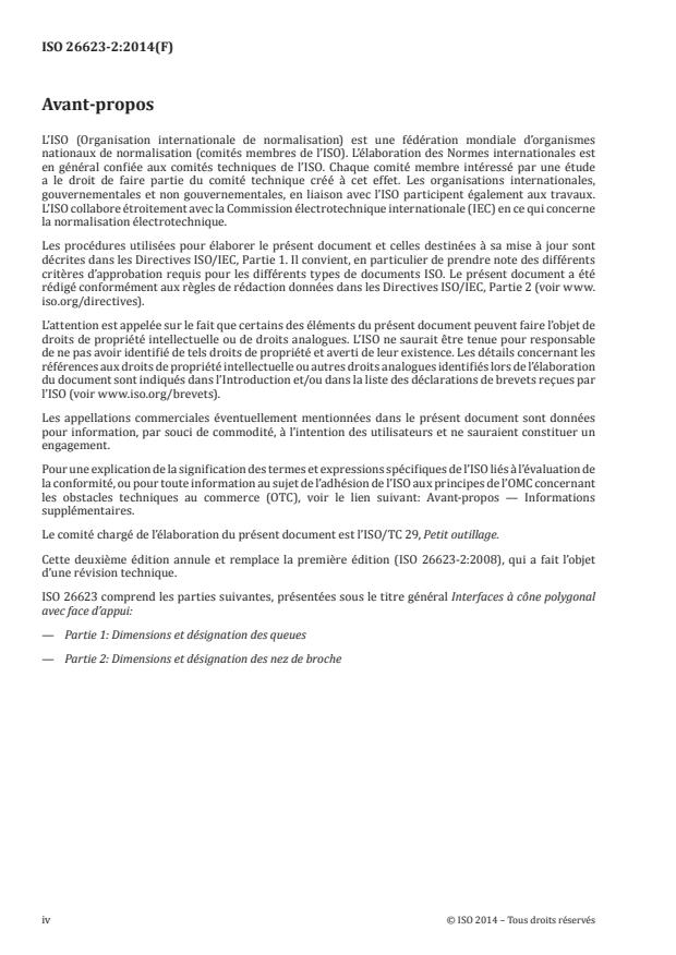 ISO 26623-2:2014 ISO 26623-2:2014 - Interfaces a cône polygonal avec face d'appui - Page 4 preview
